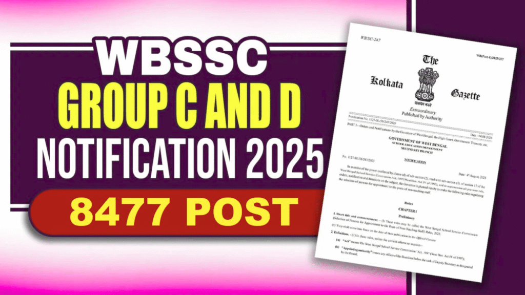 WBSSC Group C and D Recruitment 2025