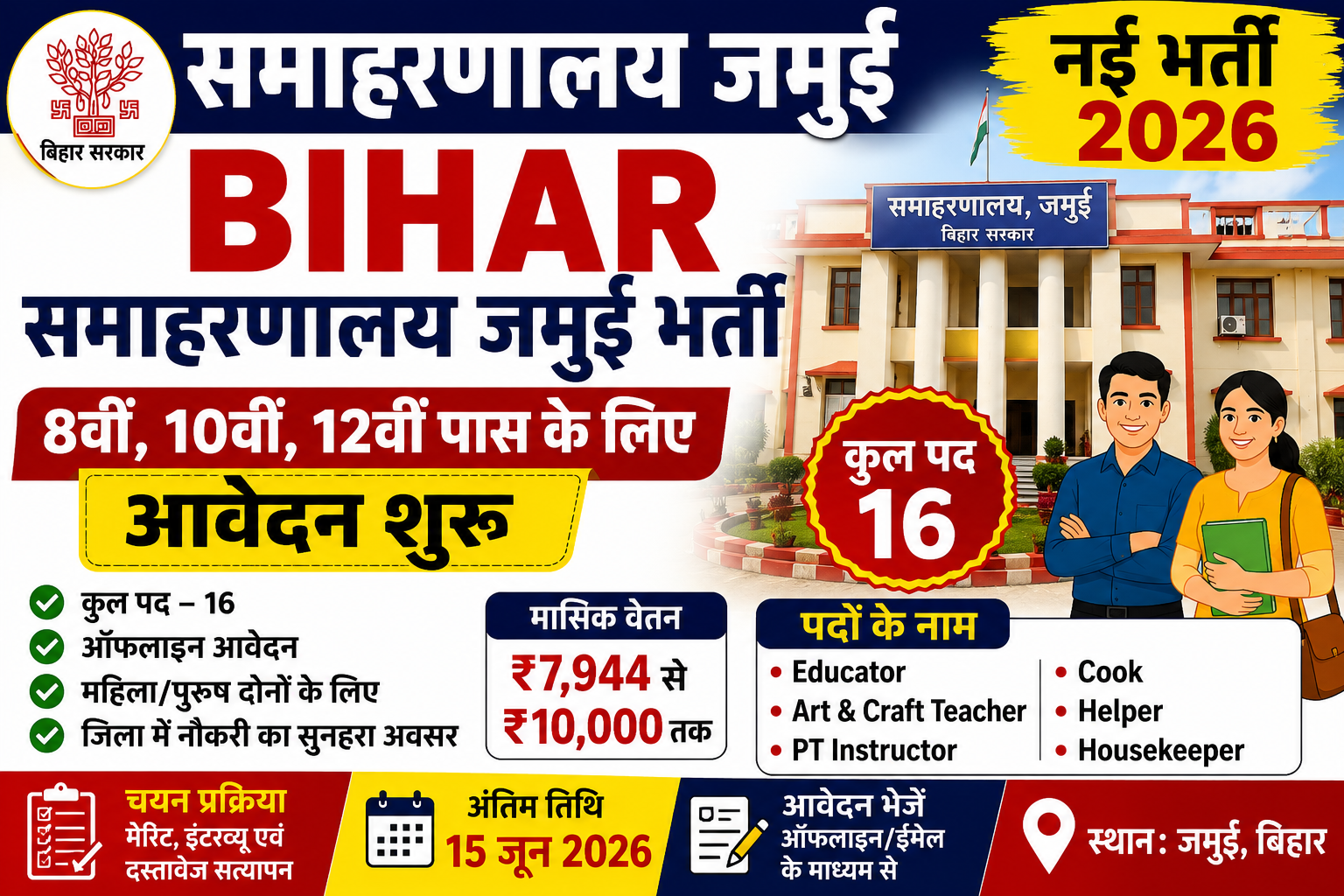 Bihar Samaharanalay Jamui Bharti 2026