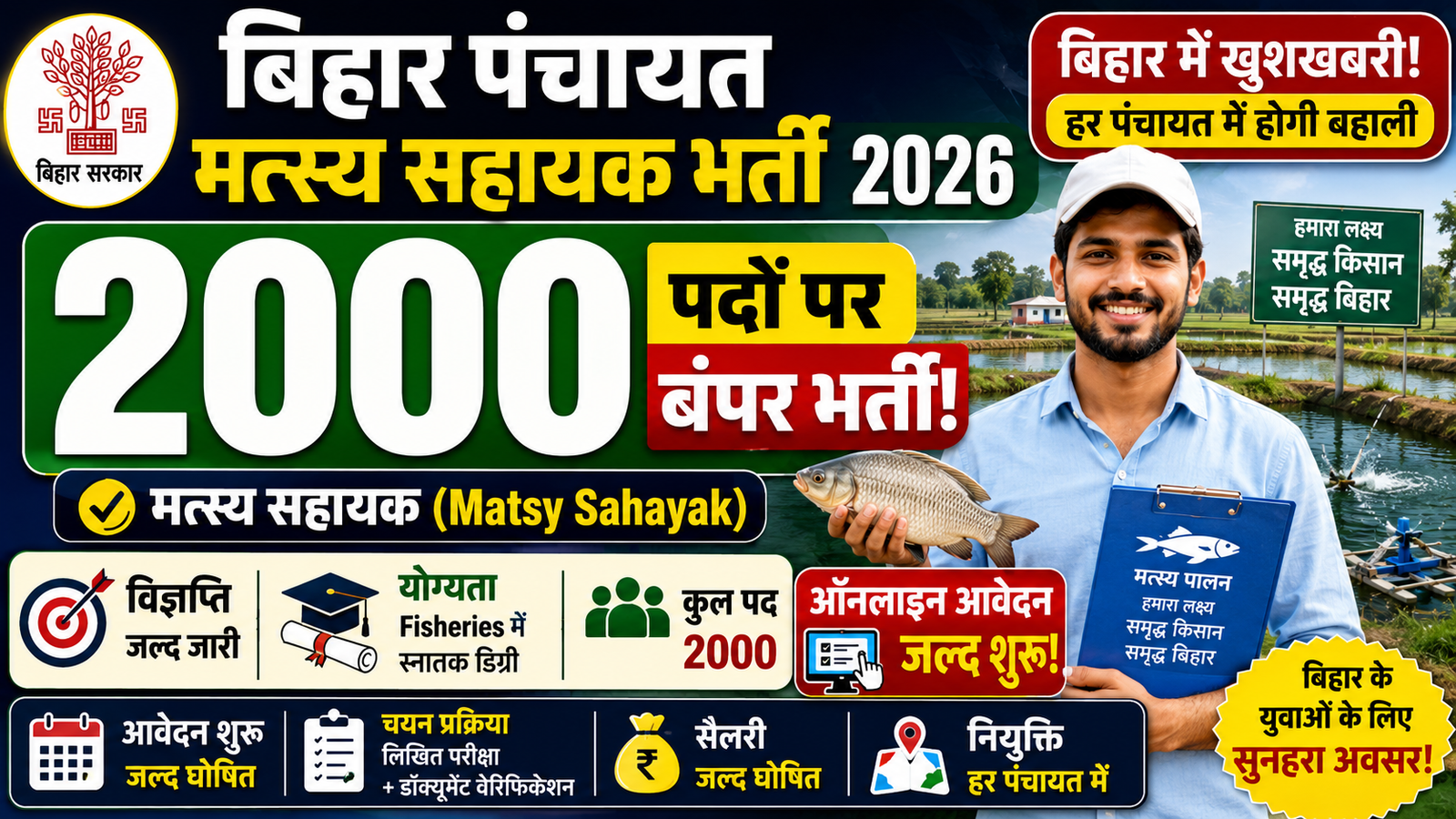 Bihar Panchayat Matsy Sahayak Recruitment
