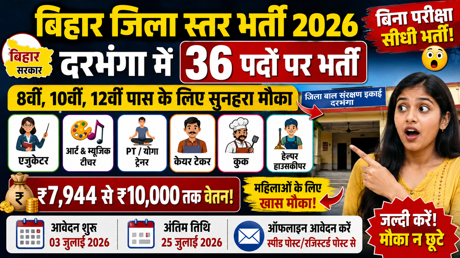Bihar Jila Level Vacancy 2026