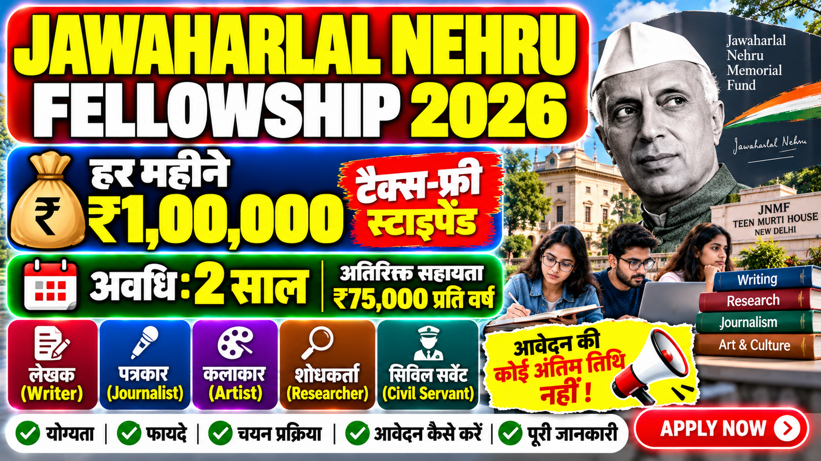 Jawaharlal Nehru Fellowship 2026